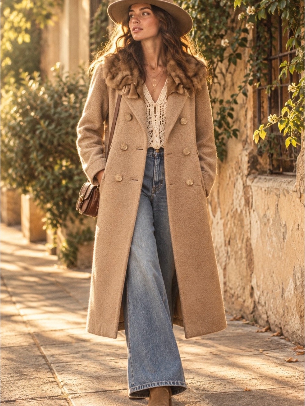 Vintage 1960’s Era Risa Diane Camel Coat Small